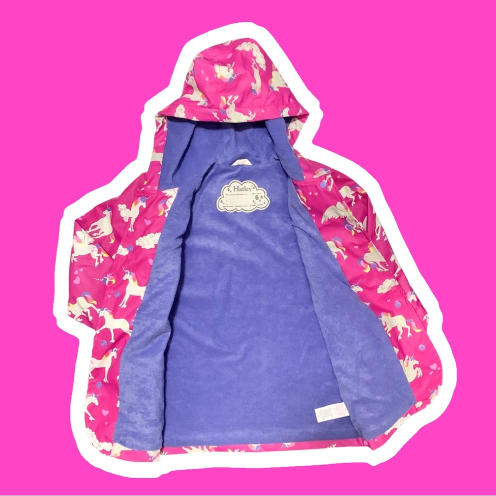 HATLEY unicorn and rainbows raincoat - Picture 3 of 11